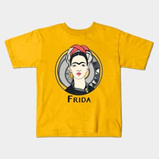 FRIDA KAHLO Mexican Feminist portrait Kids T-Shirt